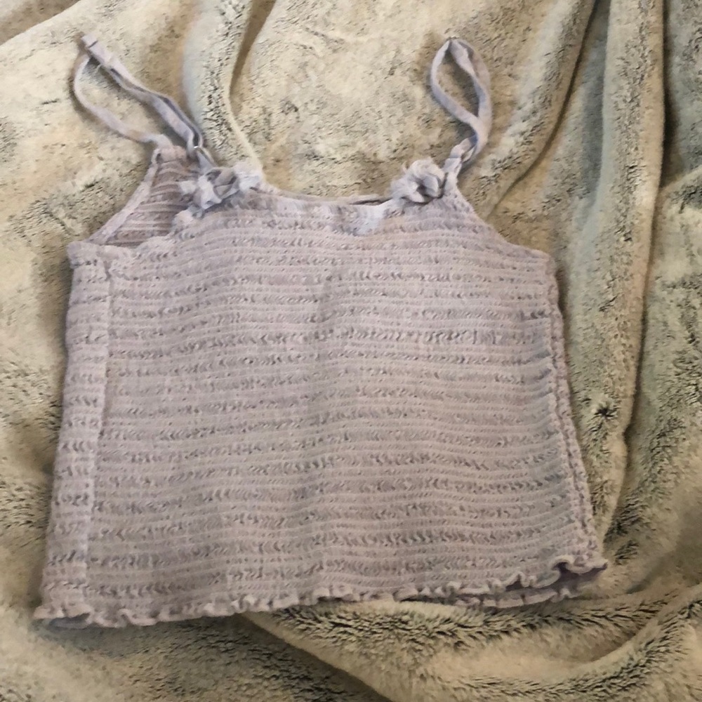 blue Izzy cropped tank smocked brandy Melville - Picture 4 of 5